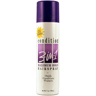 Condition 3 In 1 Maximum Hold Hairspray With Sun Screen,7 Oz