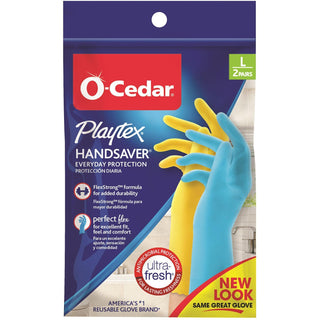 O-Cedar Shop - Playtex Handsaver Gloves – 2pk Large Blue/yellow