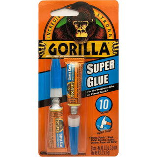 Gorilla Super Glue, Two 3 Gram Tubes, Clear