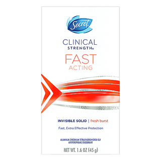Secret Clinical Strength Fast Acting Invisible Solid Deodorant, Fresh Burst, 1.6 Oz