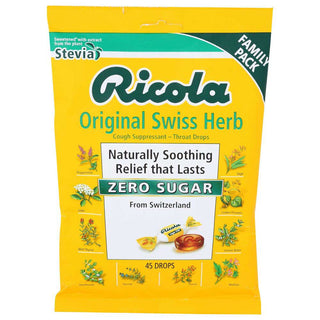Ricola Cough Suppressant - Throat Drops, Original Swiss Herb, Zero Sugar, Family Pack