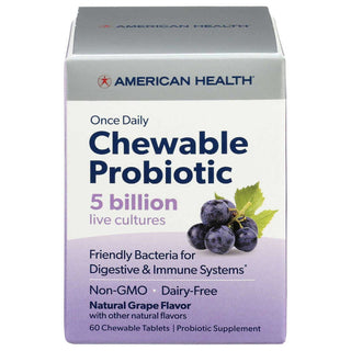 American Health Chewable Probiotic Natural Grape 60 Tabs
