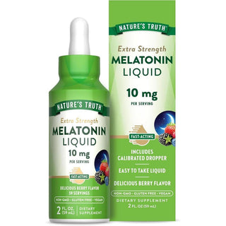 Nature's Truth Liquid Melatonin, Extra Strength, 10 Mg, Natural Berry Flavor 2 Fl Oz