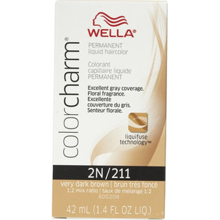 Wella Hair Care Color Charm Permanent Liquid Haircolor 2N/211 Very Dark Brown 1.4 Oz