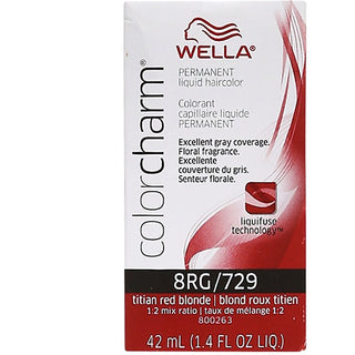 Wella ColorCharm Permanent Liquid Hair Color 42 Ml / 1.4 Oz - 8RG / 729 Titian Red Blonde