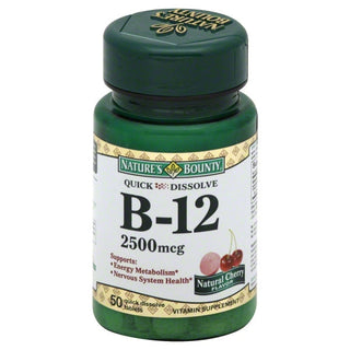 Nature's Bounty Quick Dissolve B-12 2500 Mcg Natural Cherry Flavor