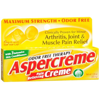 Aspercreme Odor Free Therapy Pain Relieving With Aloe Creme 1.25 Oz