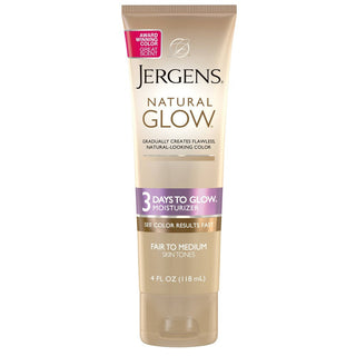 Jergens Natural Glow 3-Day Sunless Tanning Lotion, Fair To Medium Skin Tone, 4 Fl Oz