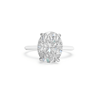 3.0ct Oval Cut Moissanite Hidden Halo Engagement Ring