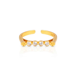 Lumière Dorée Adjustable Gold Zirconia Ring