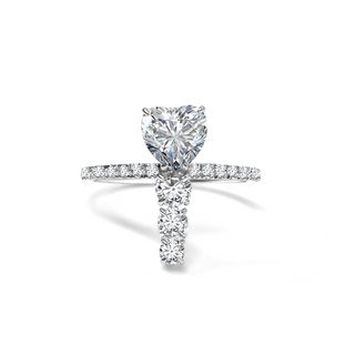 Heart & Round Cut Moissanite Ring