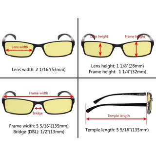 5 Pack Small Lens Blue Light Blocking Readers TMCG178