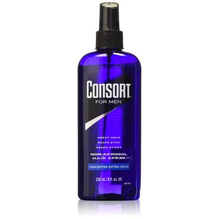 Consort for Men Hair Spray, Unscented Extra Hold, 8 oz (Non-Aerosol)
