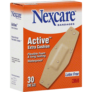 Nexcare Active Bandages, Extra Cushion, Waterproof, One Size