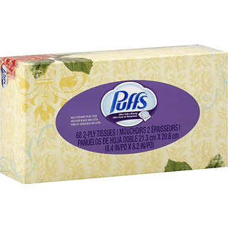 Puffs Ultra Soft Facial Tissues, 1 Regular Box, 68 Tissue