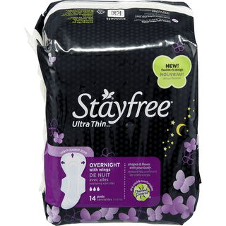 Stayfree Ultra Thin Pads Overnight With Wings