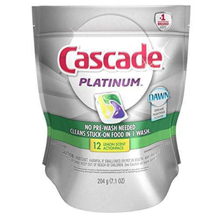 Cascade Platinum Dishwasher Detergent, Action Pacs, Lemon Scent