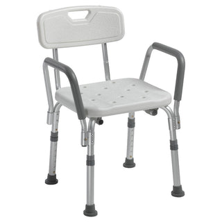 Drive Medical Knock Down Bath Bench With Back And Padded Arms
