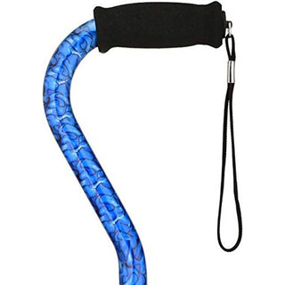 NOVA Medical Products Designer Heavy Duty Walking Cane With Offset Handle- Blue Waves- 1 Count