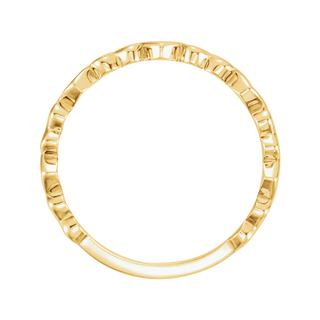 14K Yellow Gold Heart Ring / Solid Gold Romantic Band