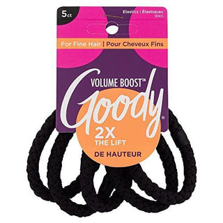 Goody Volume Boost Ouchless Ponytailers Elastics For Fine Hair 5CT BLK