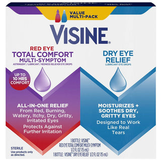 Visine Red Eye Total Comfort Multi-Symptom & Dry Eye Relief Lubricant Eye Drops