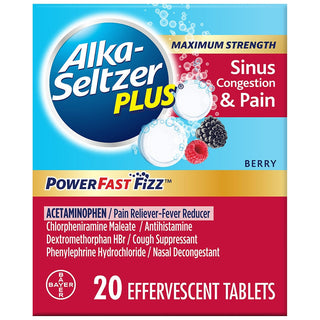 Alka-Seltzer Plus Maximum Strength Sinus Congestion & Pain PowerFast Fizz Effervescent Tablets
