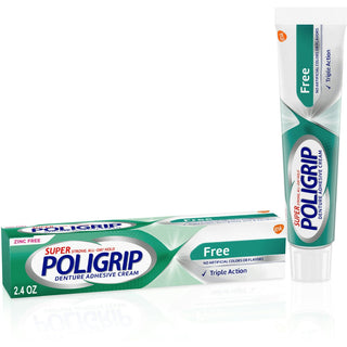 Super Poligrip® Free Denture Adhesive Cream – Zinc Free (2.4 oz / 68 g)