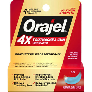 Orajel Toothache & Gum, Instant Pain Relief, Gel, 0.25 Ounce