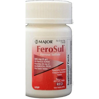 Major® Ferosul™ Ferrous Sulfate – 325 mg (65 mg Elemental Iron) Red Tablets