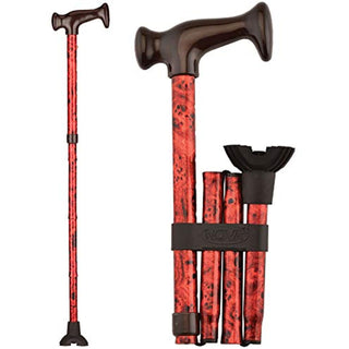 Folding Travel Cane - Mahogany Swirl