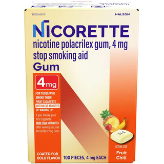 Nicorette Gum Stop Smoking Aid  4Mg Fruit Chill 100Ct