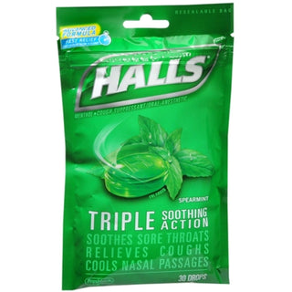 Halls Cough Suppressant/Oral Anesthetic, Menthol, Spearmint Flavor