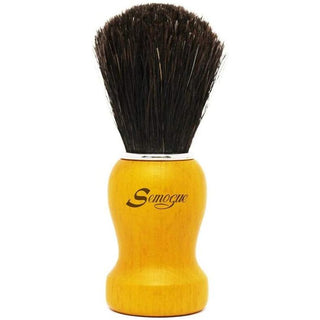 Semogue Pharos-c3 Pure Black Horse Hair Shaving Brush Yellow Handle