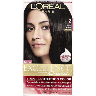 Excellence Permanent Haircolor, Natural, Soft Black 2