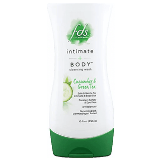 FDS Intimate + Body Cleansing Wash, Cucumber & Green Tea, 10 Oz