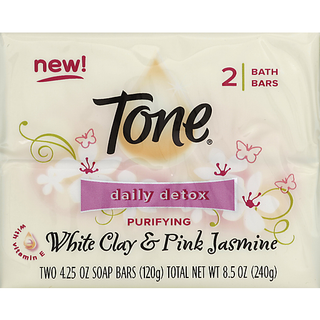 Tone Soap Bars, Daily Detox, White Clay & Pink Jasmine