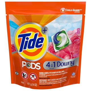 Tide + Pods 4 In 1 With Downy April Fresh Detergent