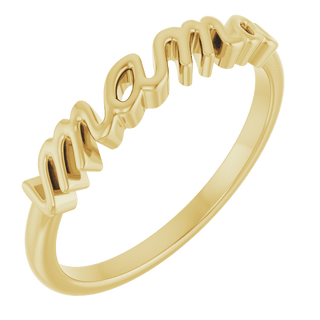 Mama Script Ring