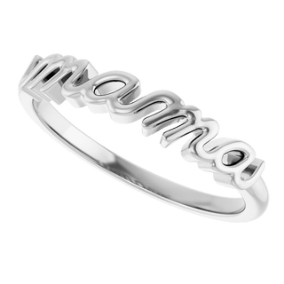 Mama Script Ring