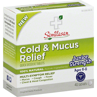 Similasan Cold & Mucus Relief, Junior Strength, Quick Dissolve Tablets