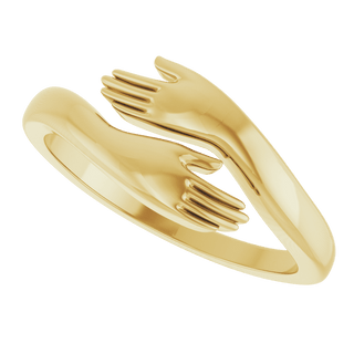 Amore Hug Ring in Solid 14K Yellow Gold