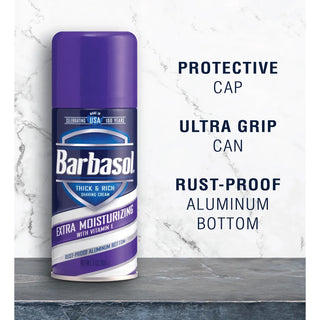 Barbasol Extra Moisturizing with Vitamin E Thick & Rich Shaving Cream 7 Oz.
