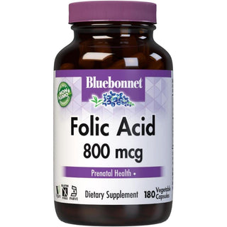 Bluebonnet Nutrition - Folic Acid 800 mg.  90 Vegetarian Capsules