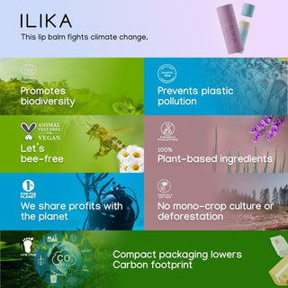 ILIKA 100% Natural Lip Balm - 2X Volume, Organic, COSMOS Certified Organic, PETA Certified, Plant-Based, Biodegradable Tube, 2 Pack Vanilla & Peppermint - 0.3 oz each