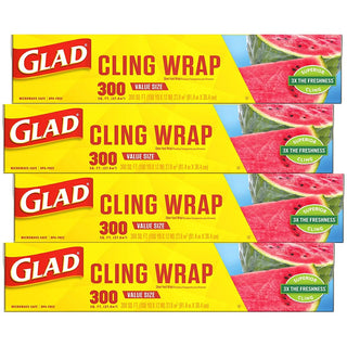 Glad Cling N Seal Plastic Food Wrap, 300 Square Foot Roll