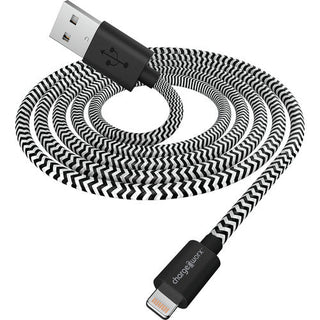 ChargeWorx 6-Inch Lightning Braided Sync & Charge Cable – Black