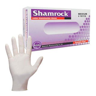 Shamrock Latex Powder Free Textured Exam Gloves Medium - 100ct