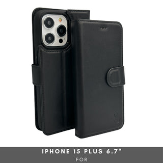 Vegas Premium Leather iPhone 15 Plus Wallet Case with MagSafe | Detachable RFID Blocking Luxury Wallet