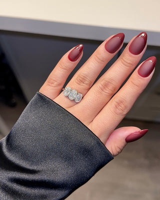 4.0ctw Three Stone Oval Cut Moissanite Engagement Ring